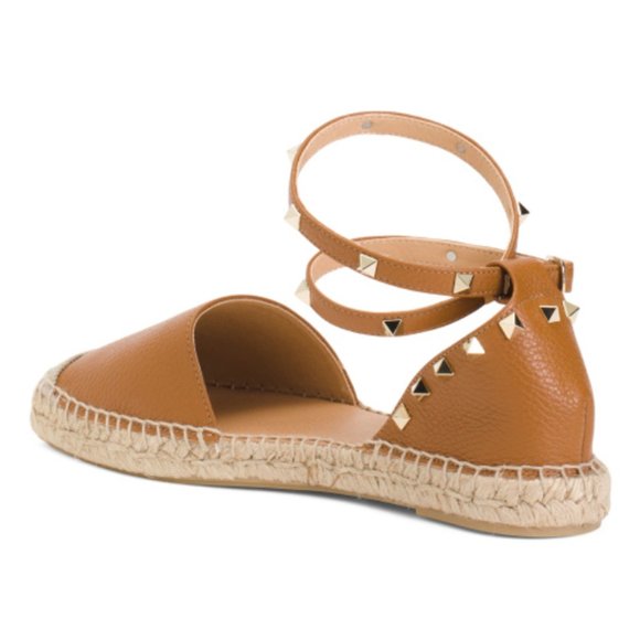 NEW MAYPOL Flat Closed Toe Espadrilles Made In Spain Leather Tan Brown 7.5 - Picture 13 of 13